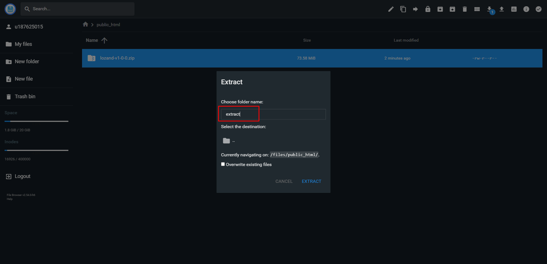 Hostinger hPanel Extraction